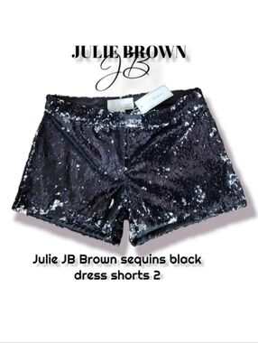 JB by Julie Brown black sequins shorts lined dress shorts #202 women's 2